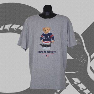 Vintage 90s Polo Ralph Lauren Bear T-Shirt New With Tags Men's Large